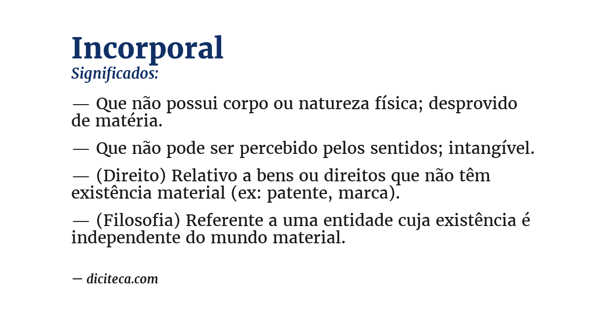 Significado de incorporal