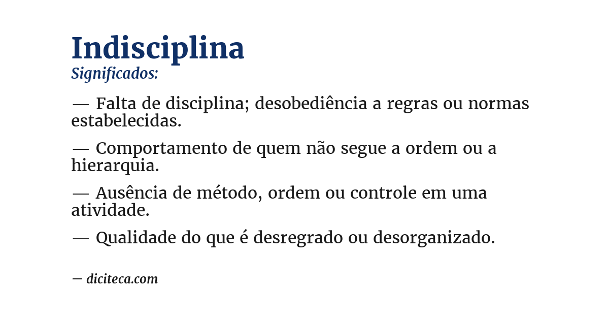 Significado de indisciplina