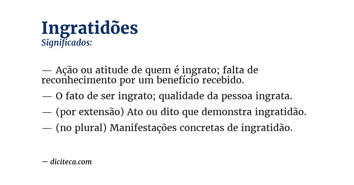 Significado de ingratidões