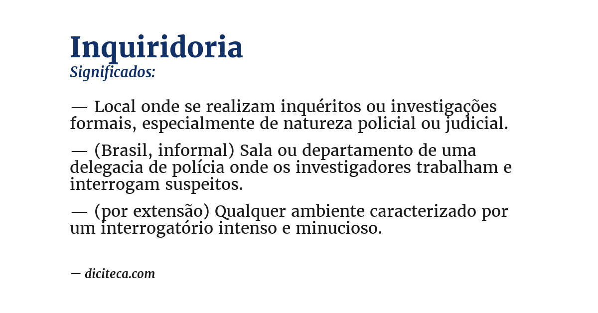 Significado de inquiridoria