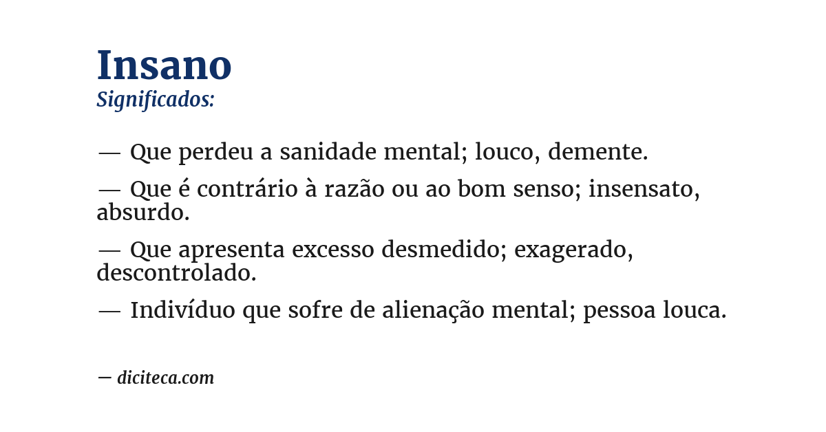 Significado de insano