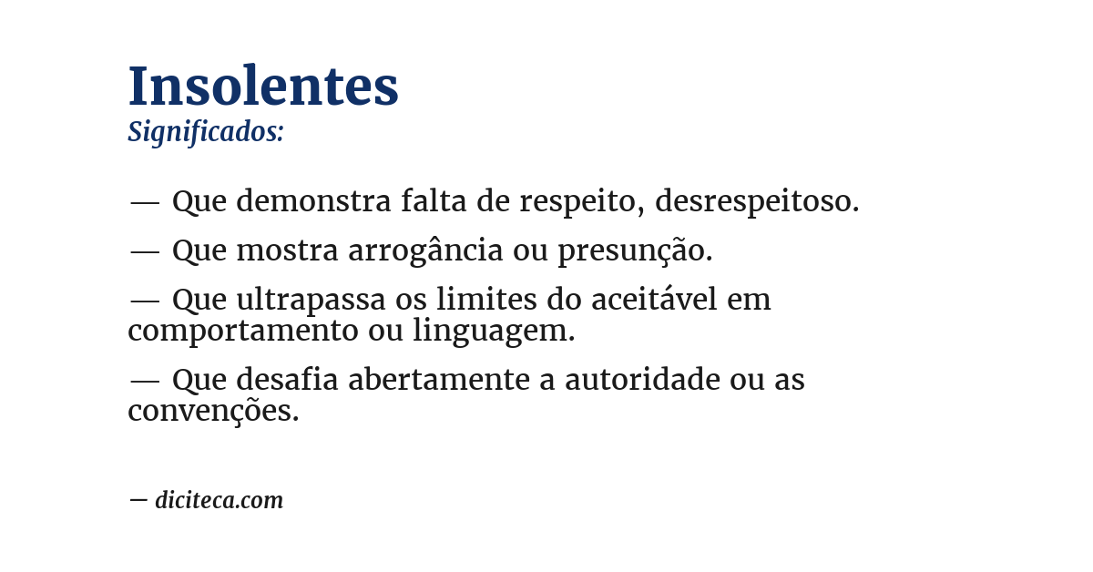 Significado de insolentes