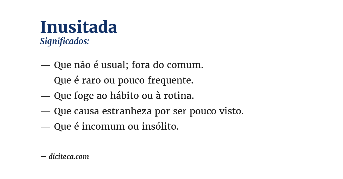 Significado de inusitada