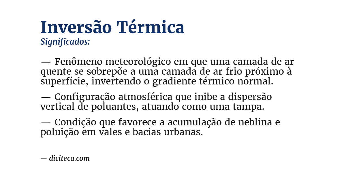 Significado de inversão térmica