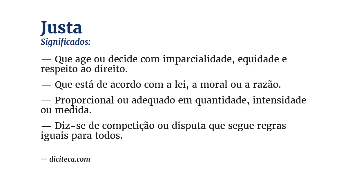 Significado de justa