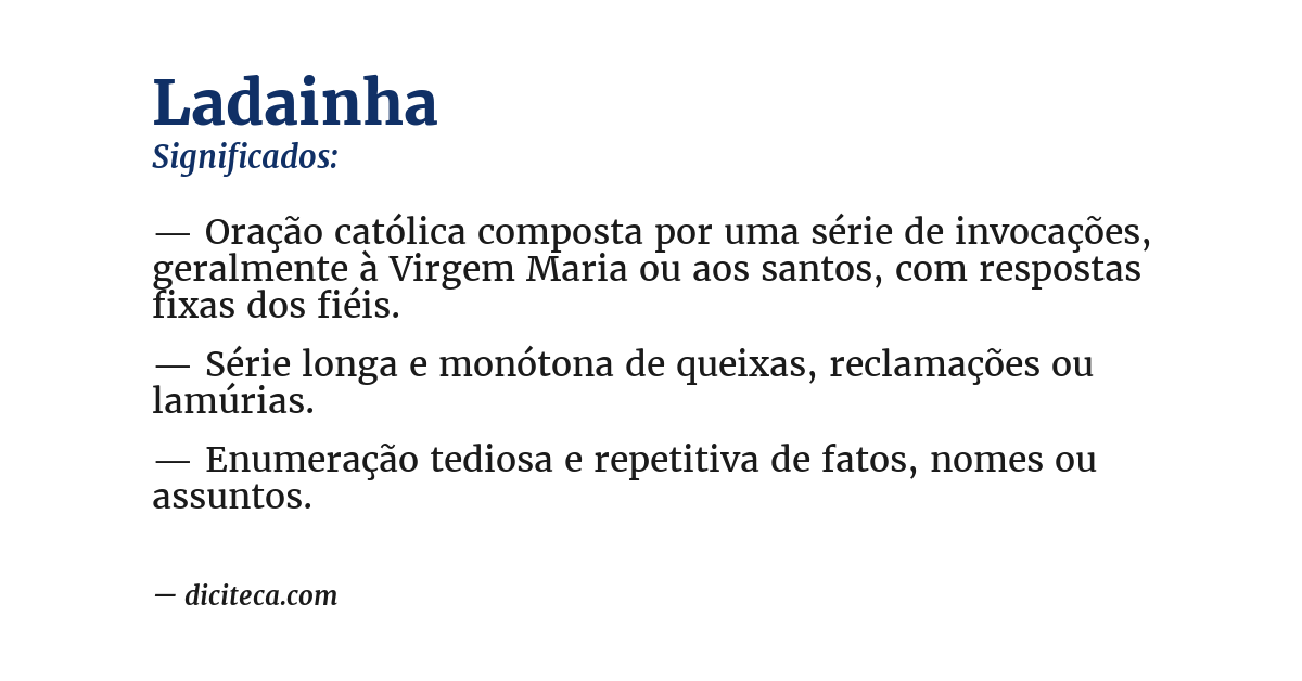 Significado de ladainha