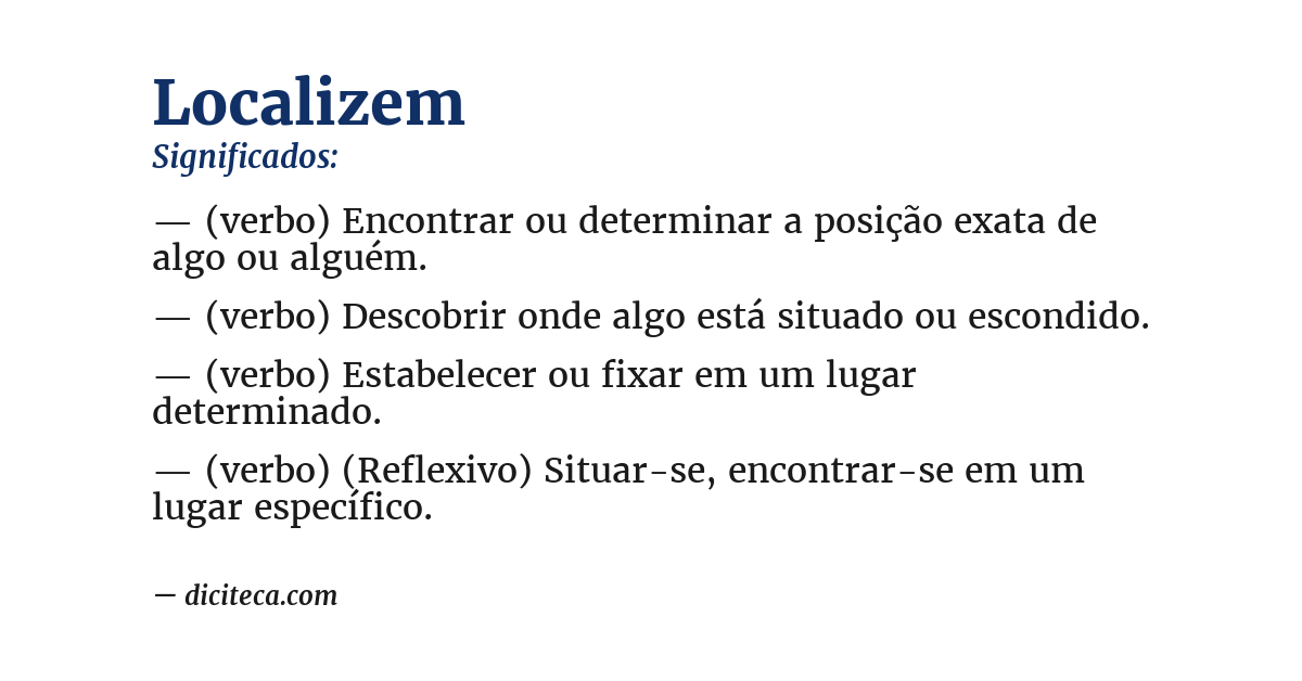 Significado de localizem