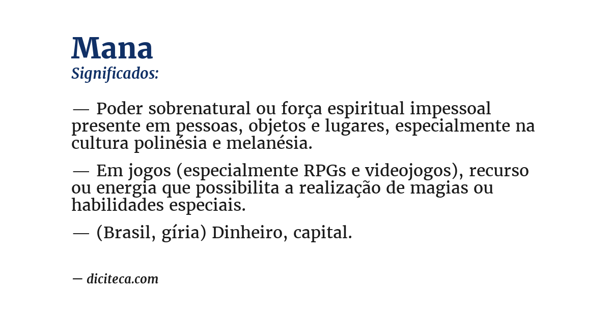 Significado de mana
