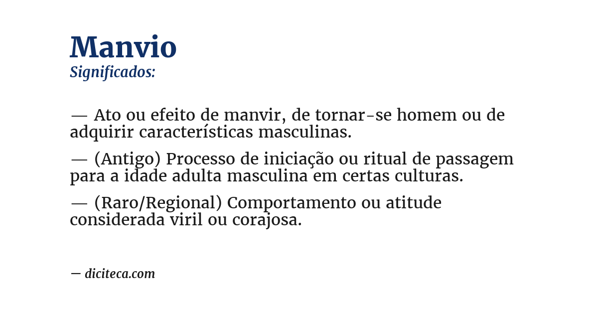 Significado de manvio