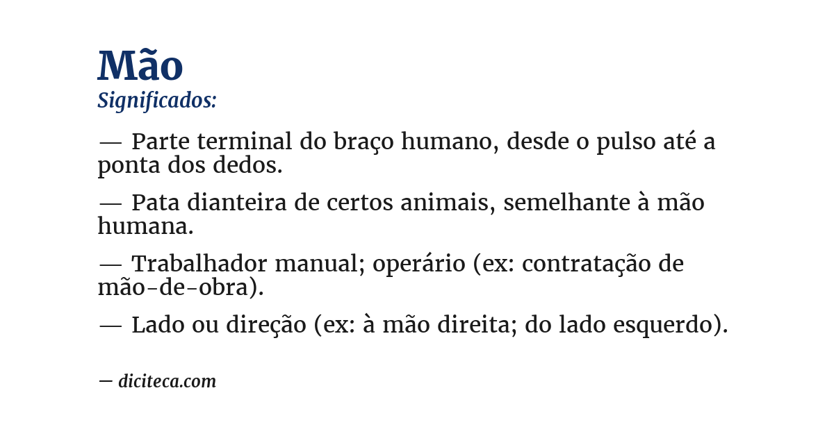 Significado de mão