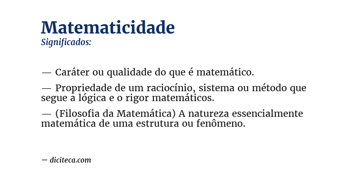 Significado de matematicidade