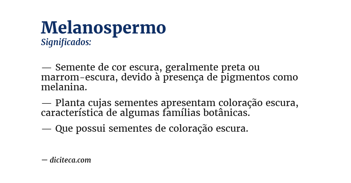 Significado de melanospermo