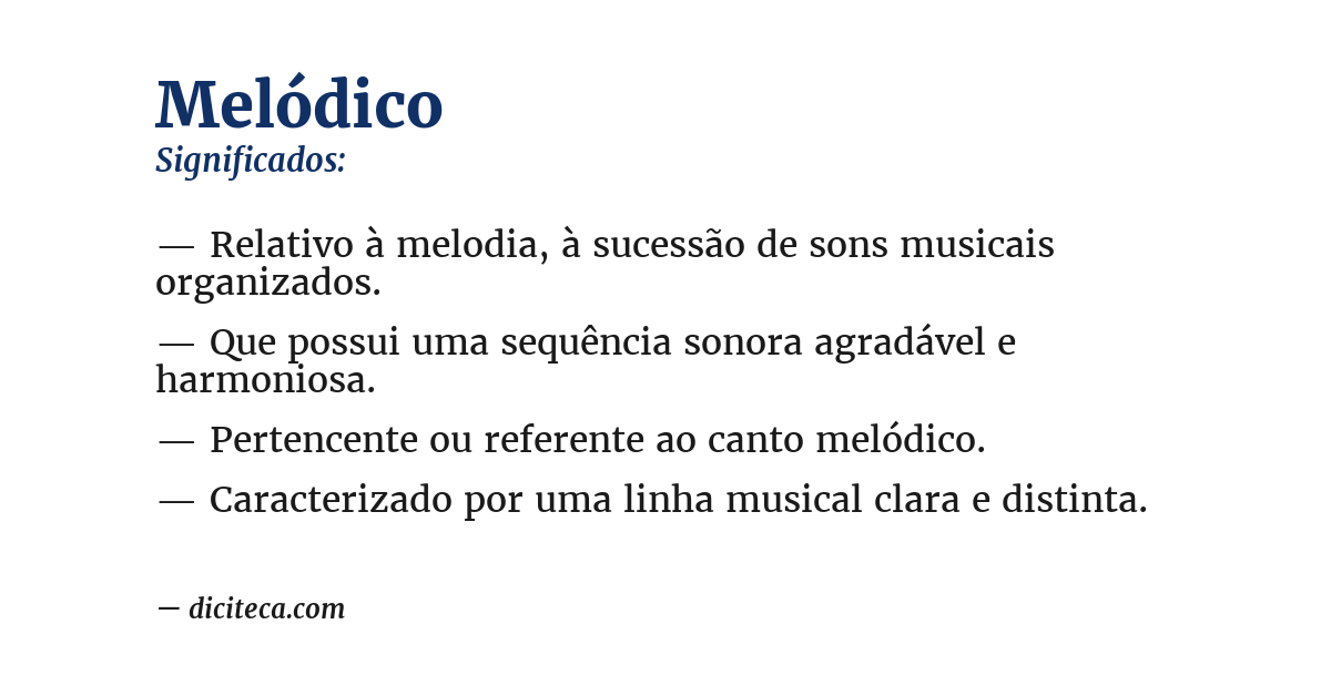 Significado de melódico