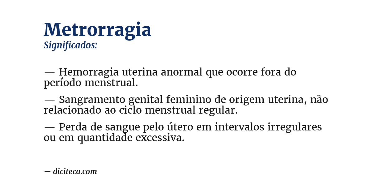 Significado de metrorragia