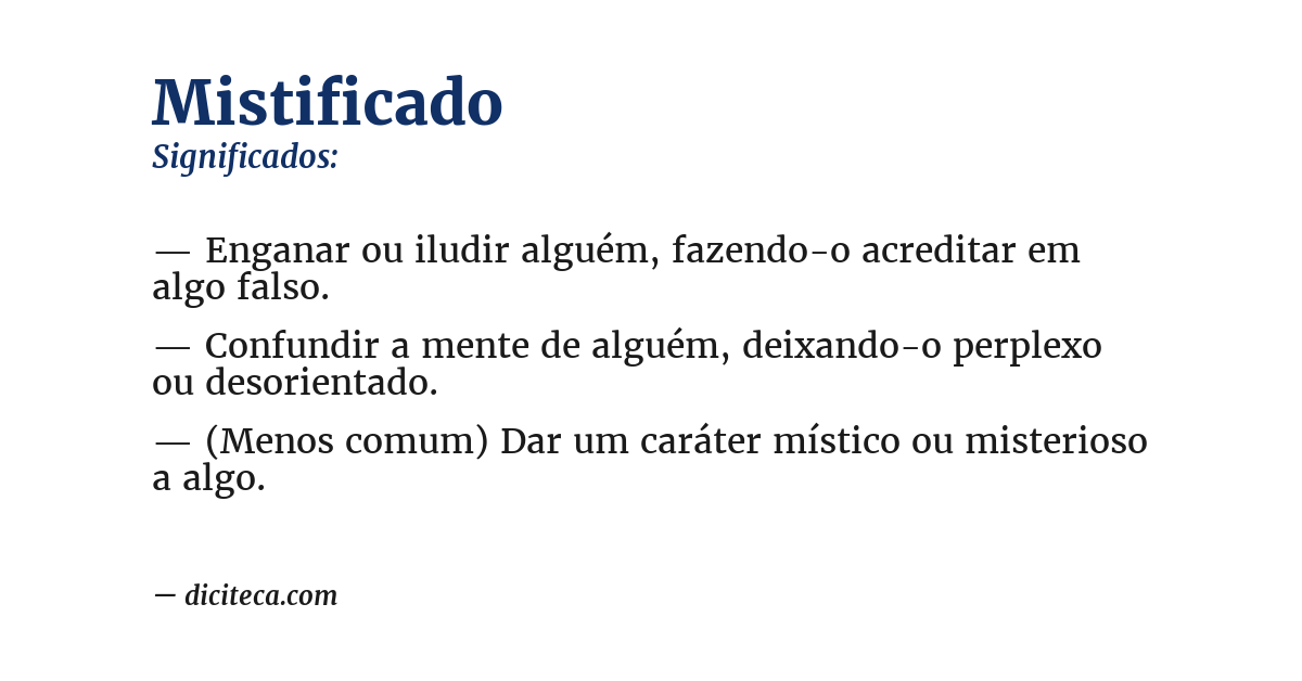 Significado de mistificado