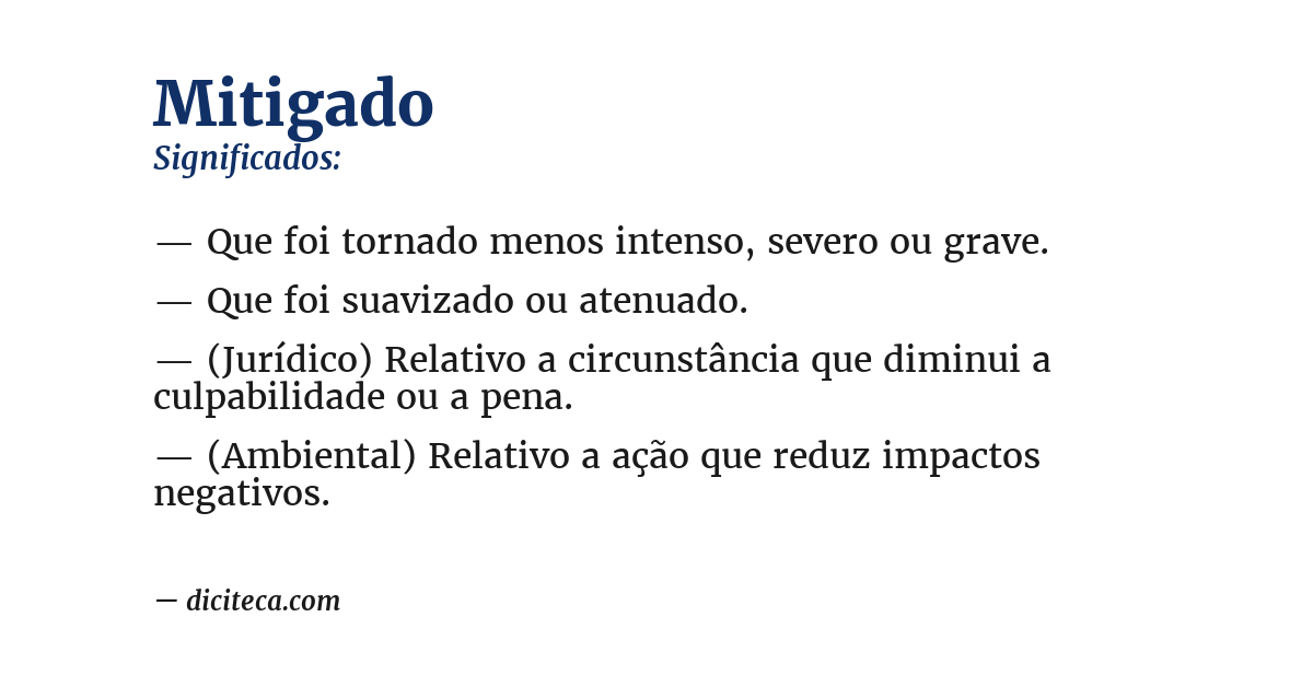 Significado de mitigado