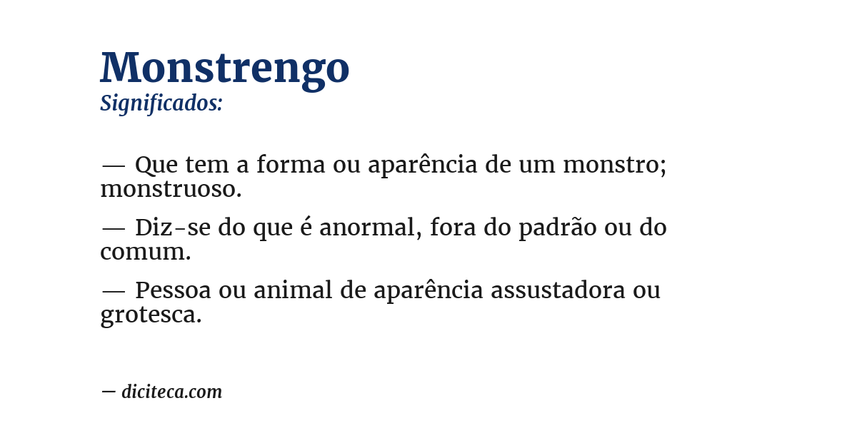 Significado de monstrengo
