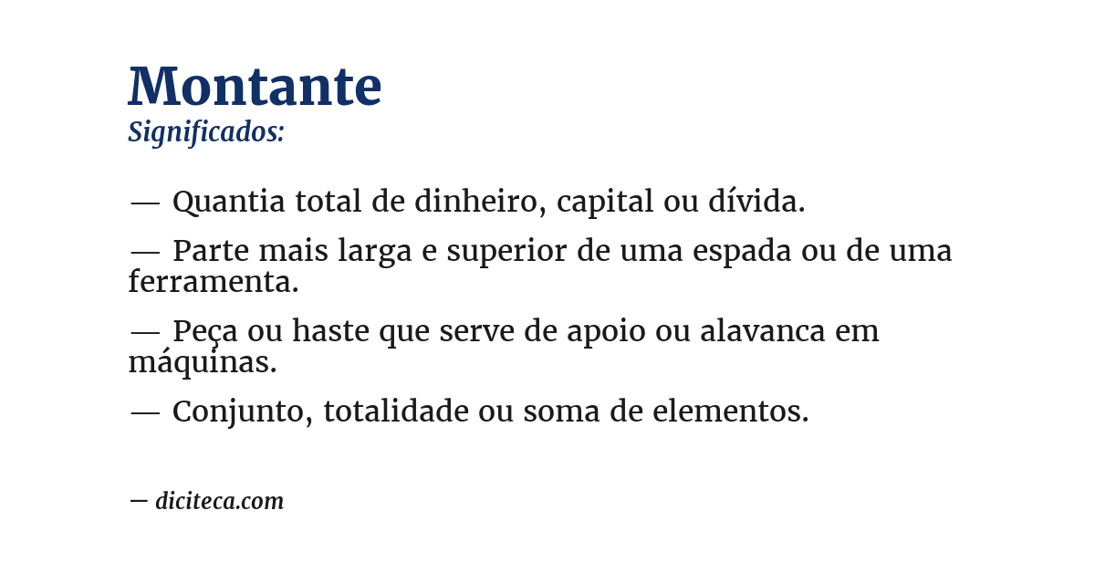 Significado de montante