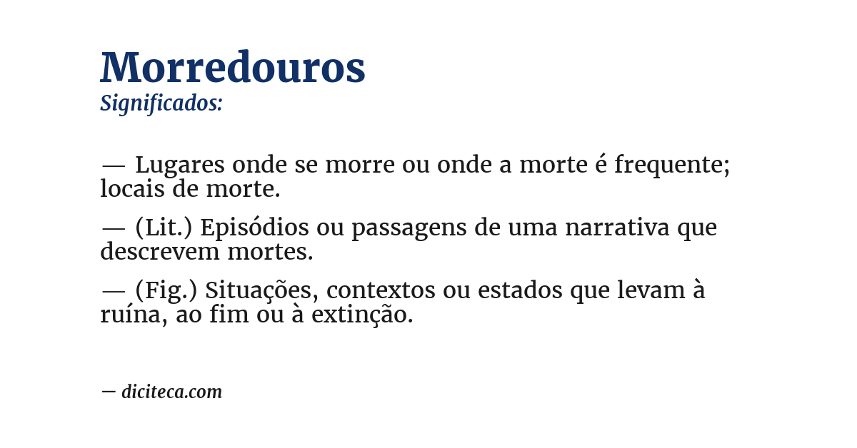 Significado de morredouros