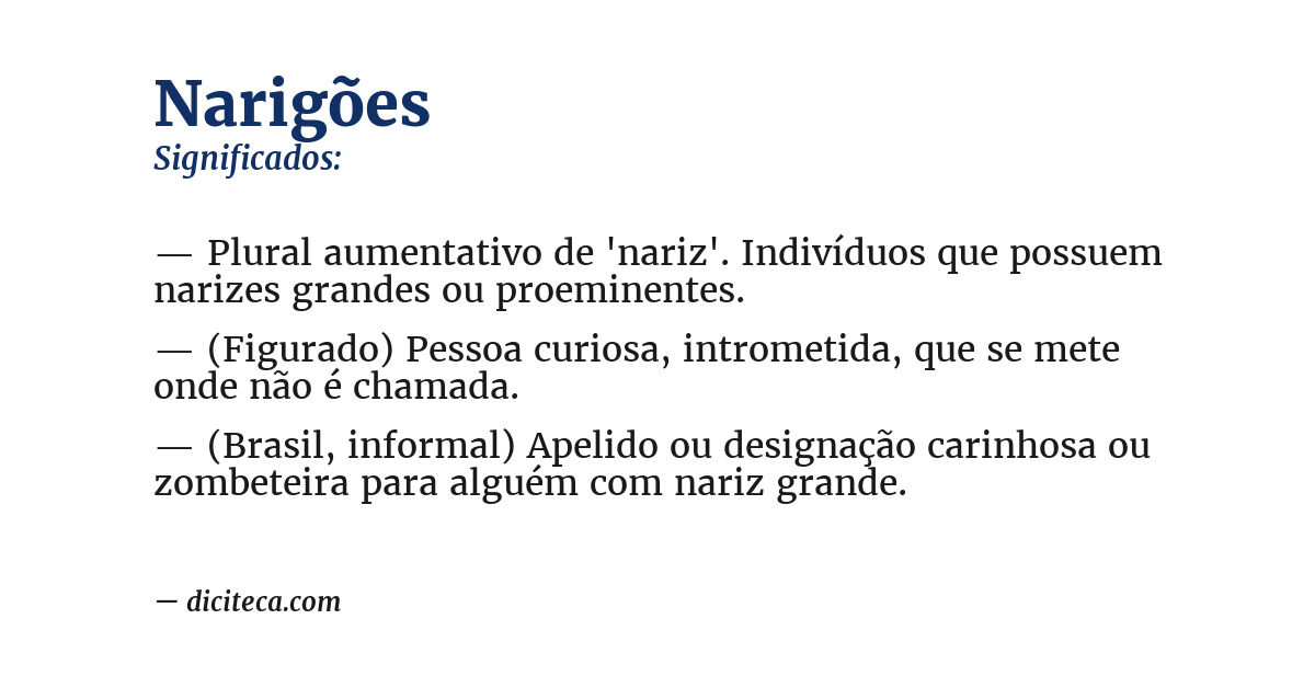 Significado de narigões