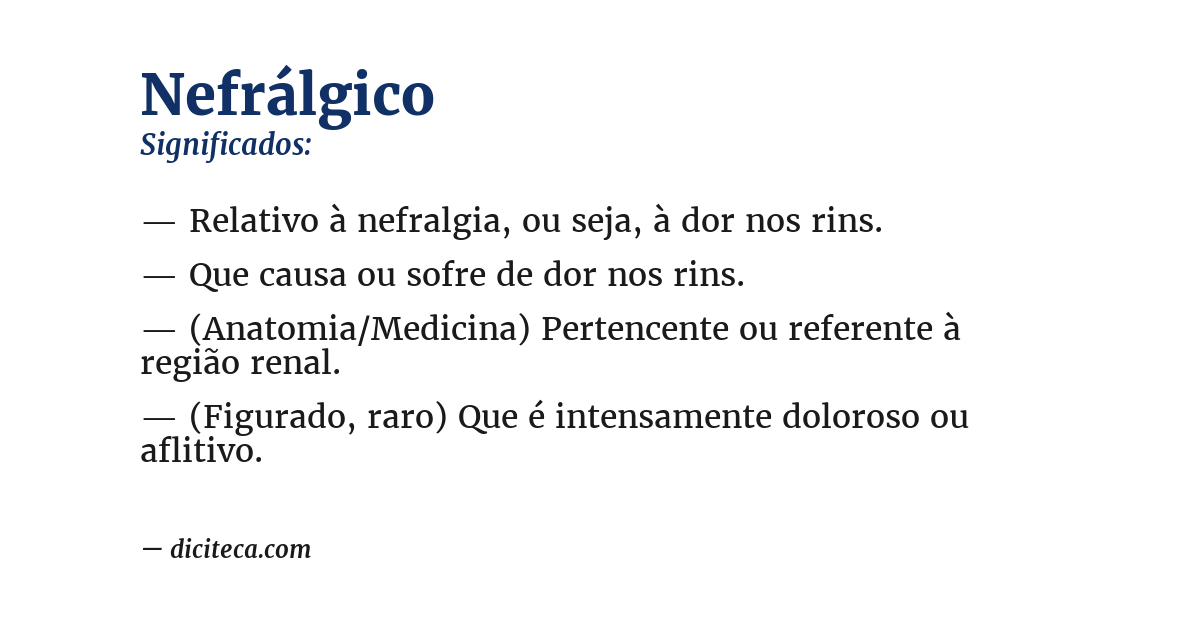Significado de nefrálgico