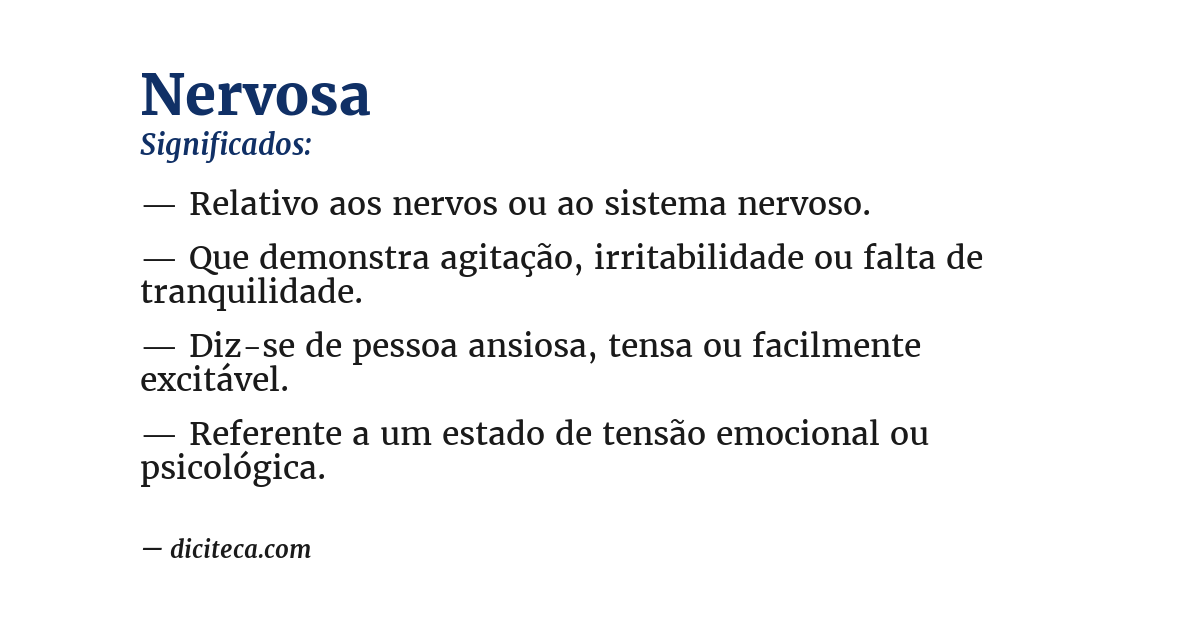 Significado de nervosa