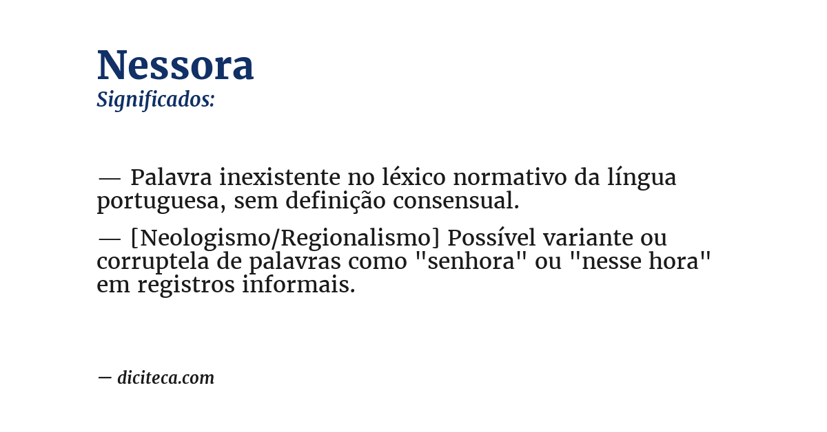 Significado de nessora