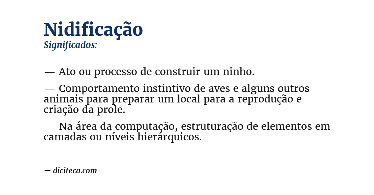 Significado de nidificação