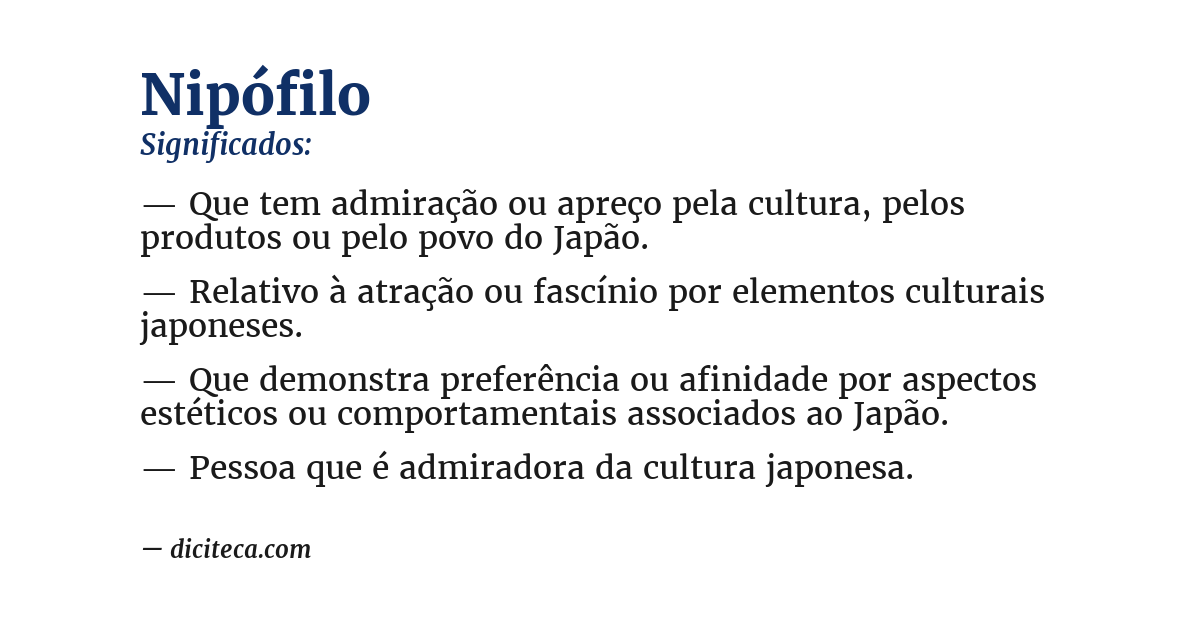 Significado de nipófilo