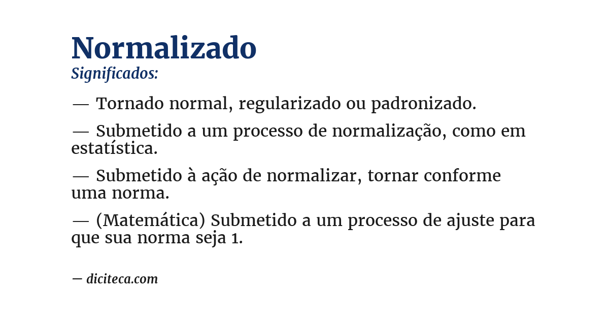 Significado de normalizado