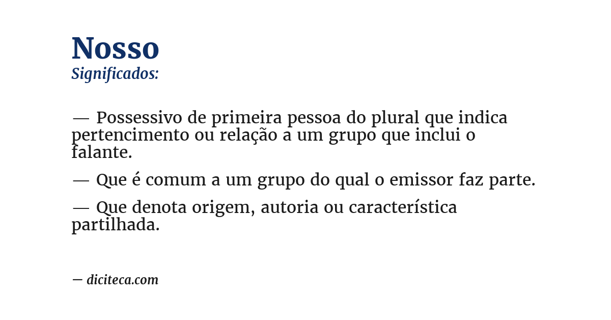 Significado de nosso
