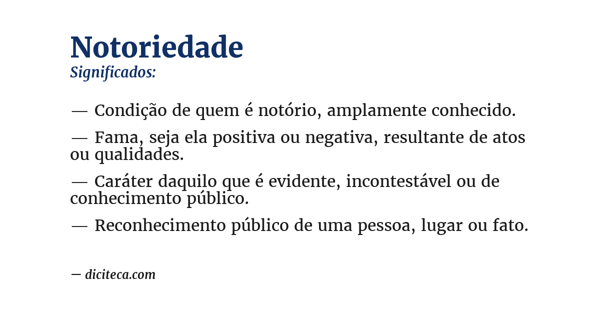 Significado de notoriedade