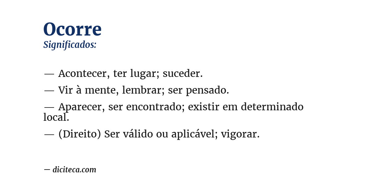 Significado de ocorre