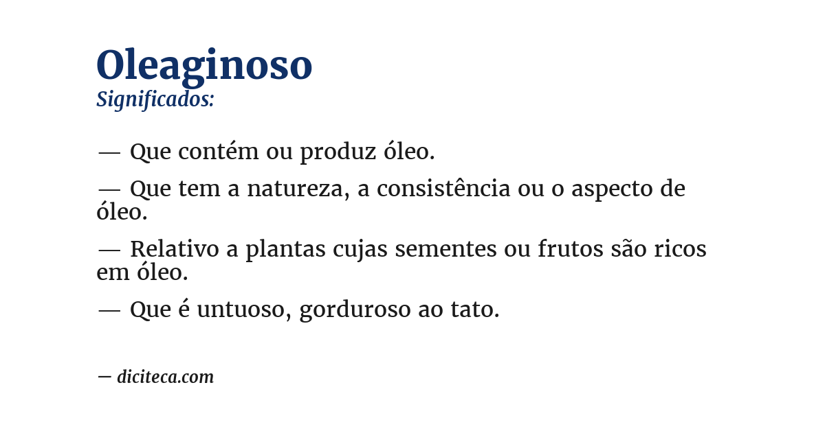 Significado de oleaginoso