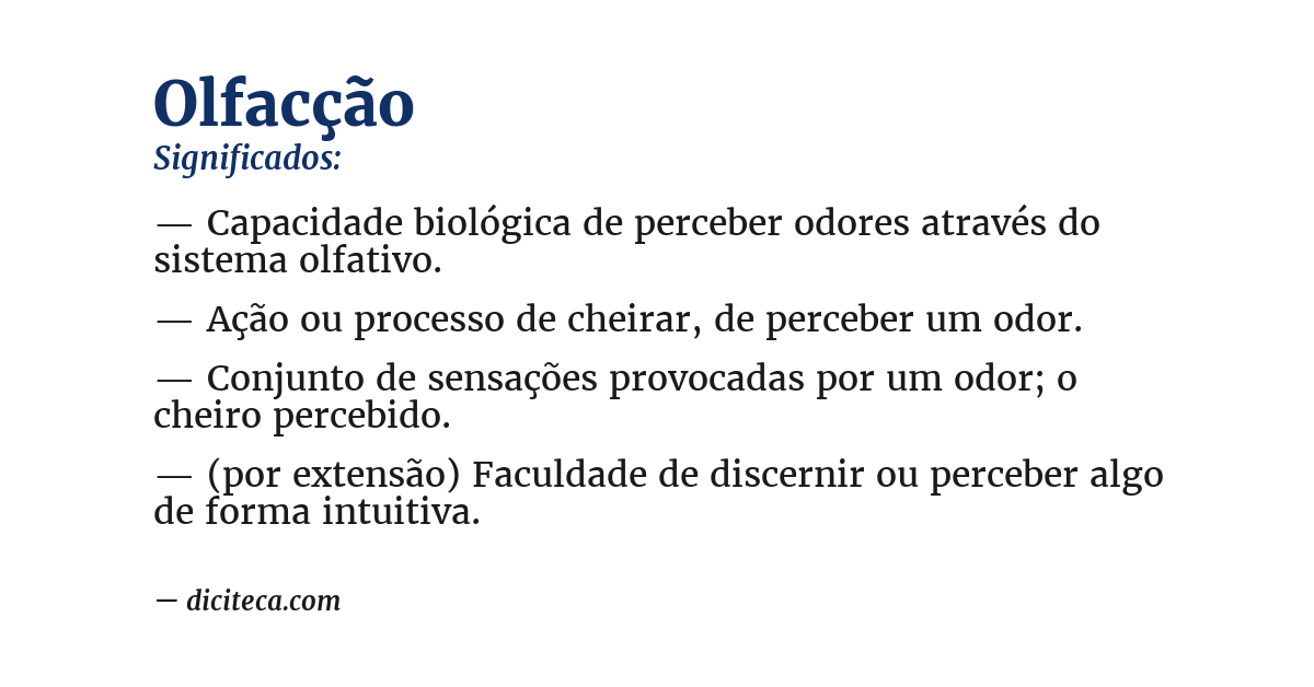 Significado de olfacção