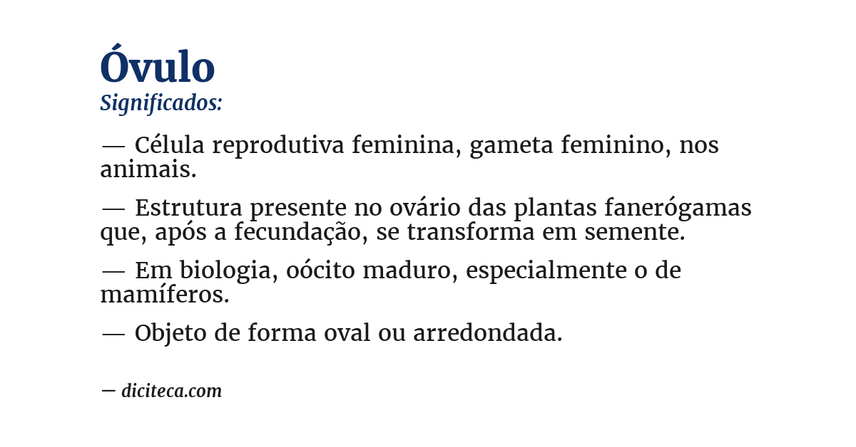 Significado de óvulo
