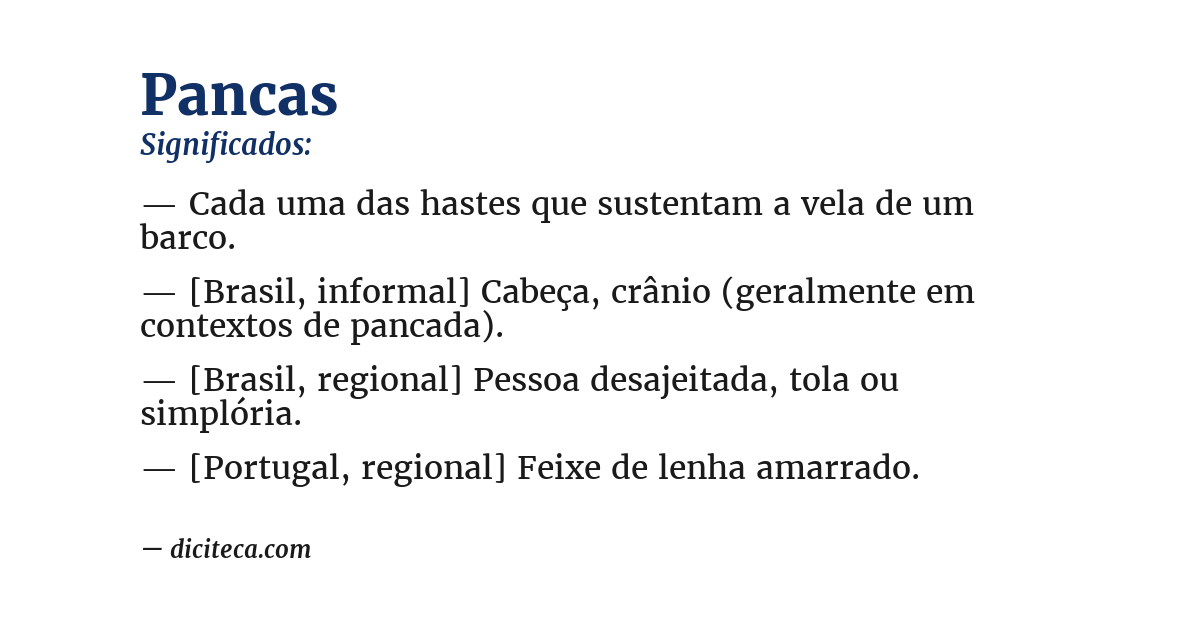 Significado de pancas
