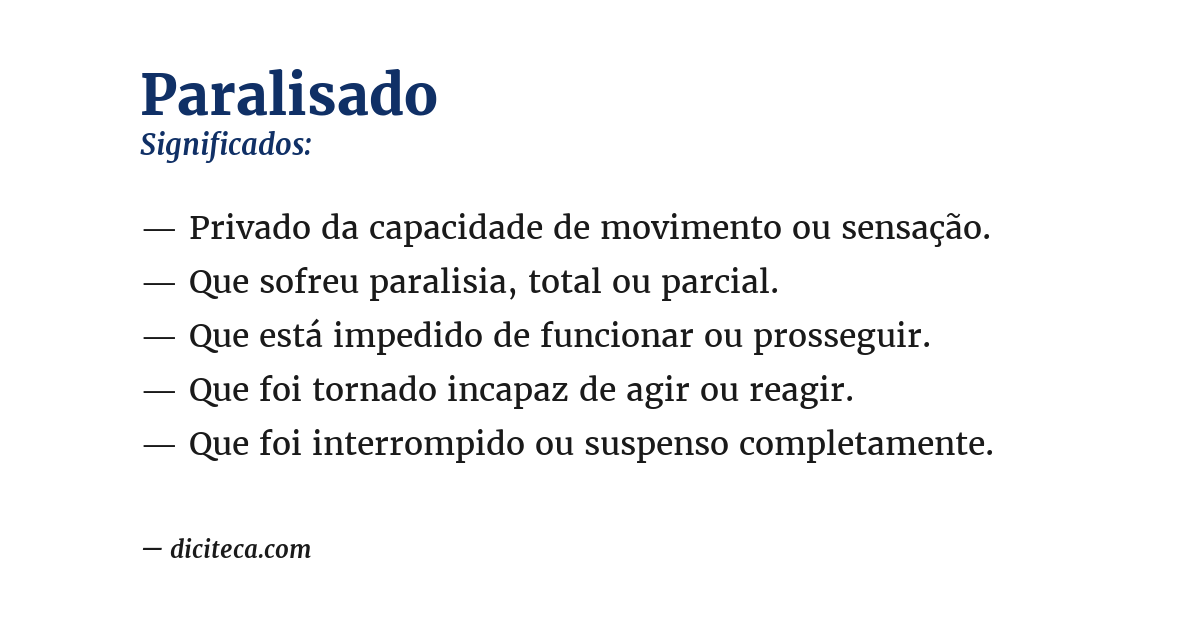Significado de paralisado