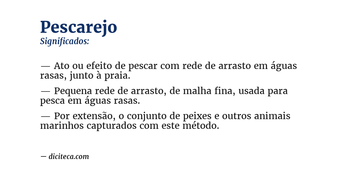 Significado de pescarejo