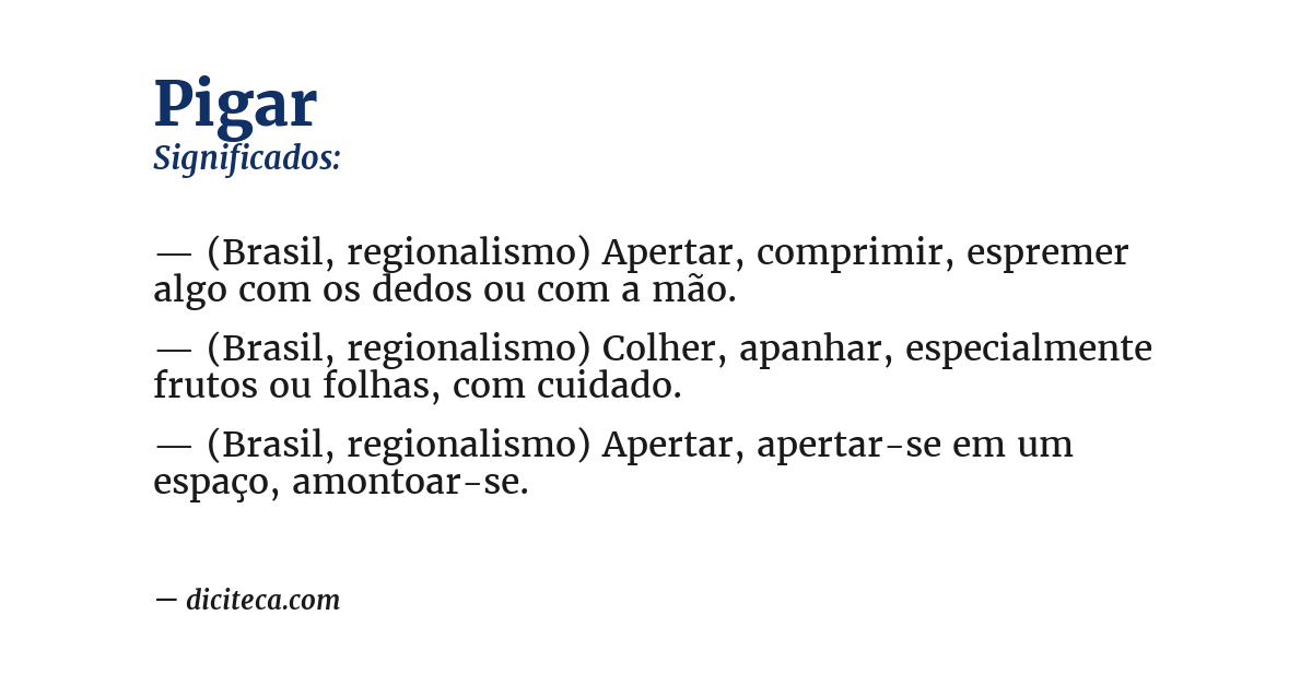 Significado de pigar