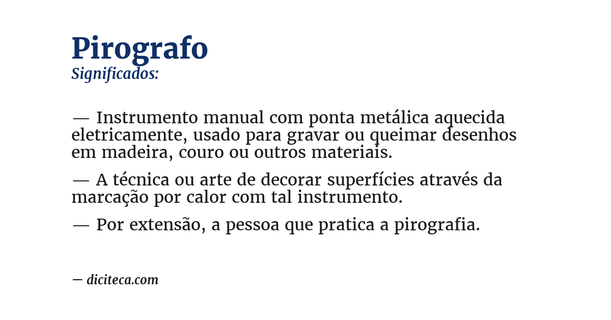 Significado de pirografo