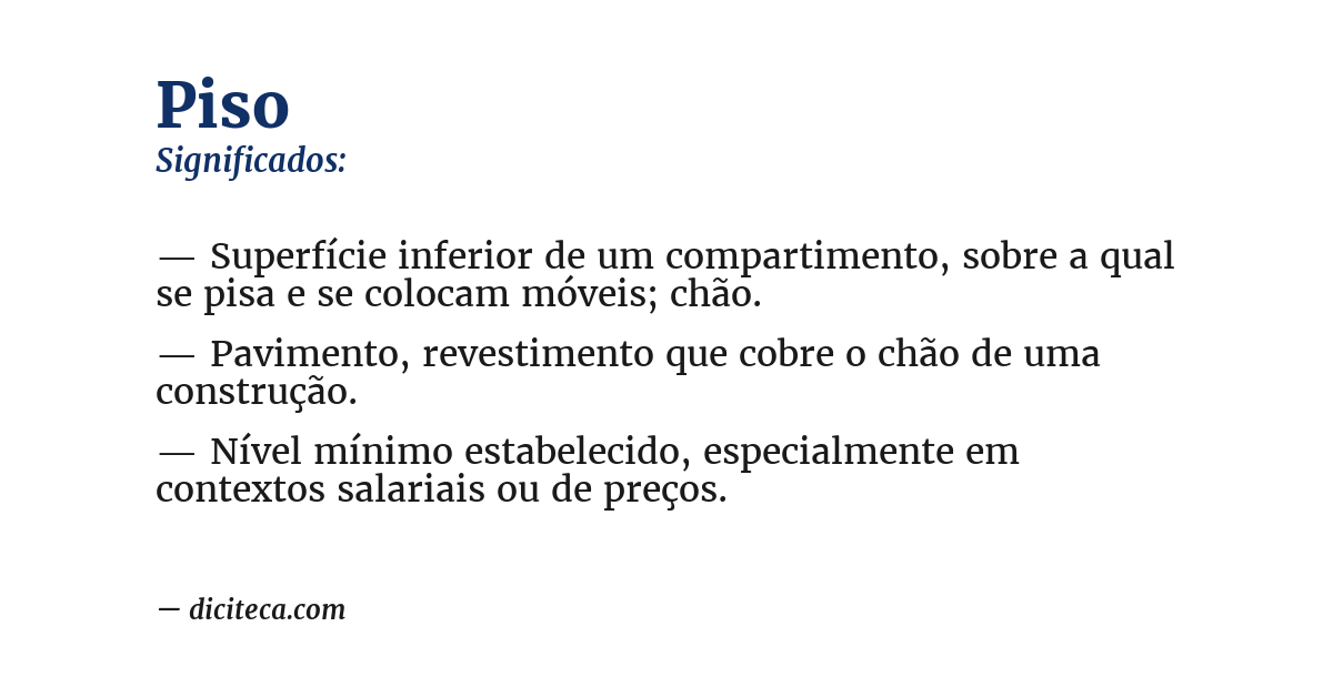 Significado de piso