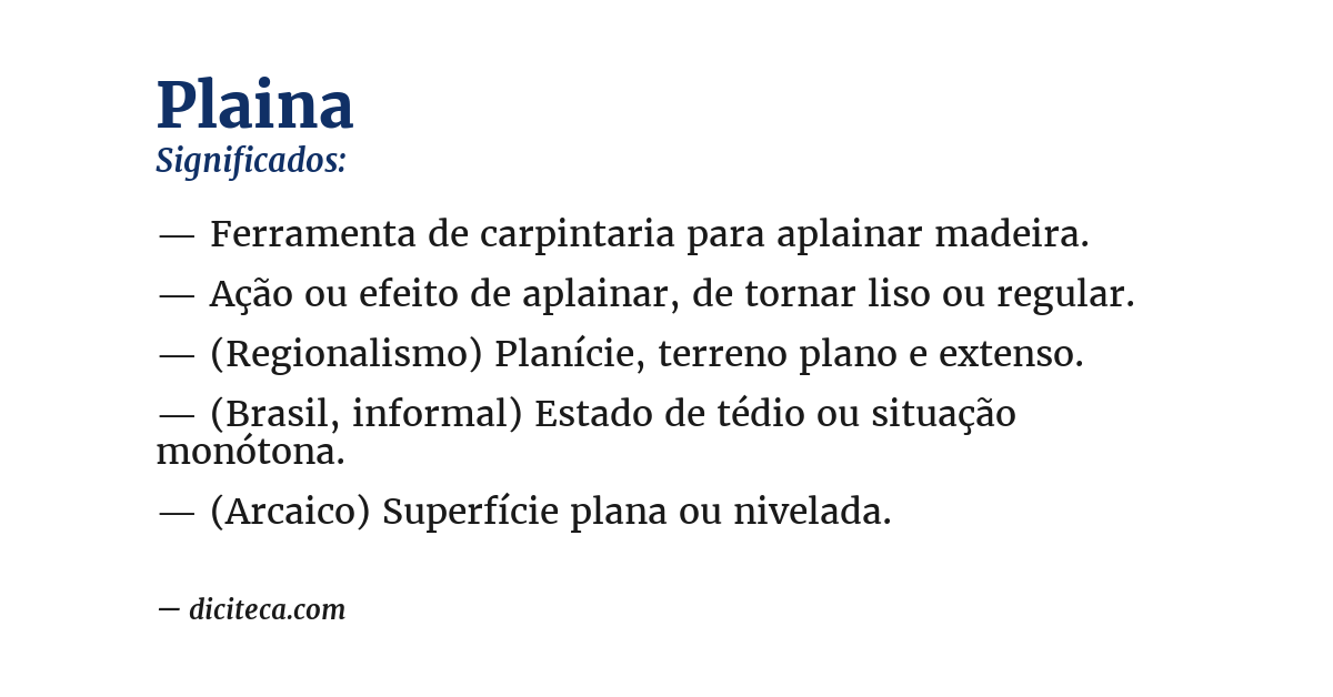Significado de plaina