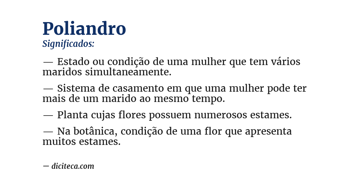 Significado de poliandro