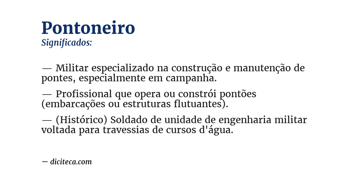 Significado de pontoneiro