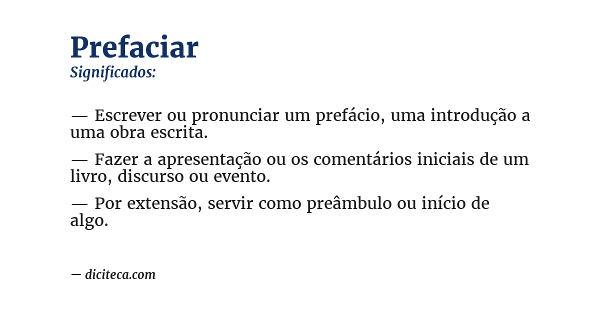 Significado de prefaciar
