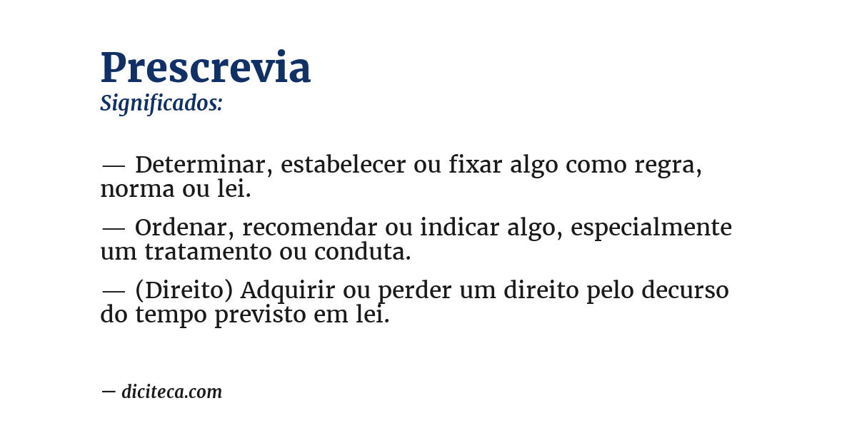 Significado de prescrevia