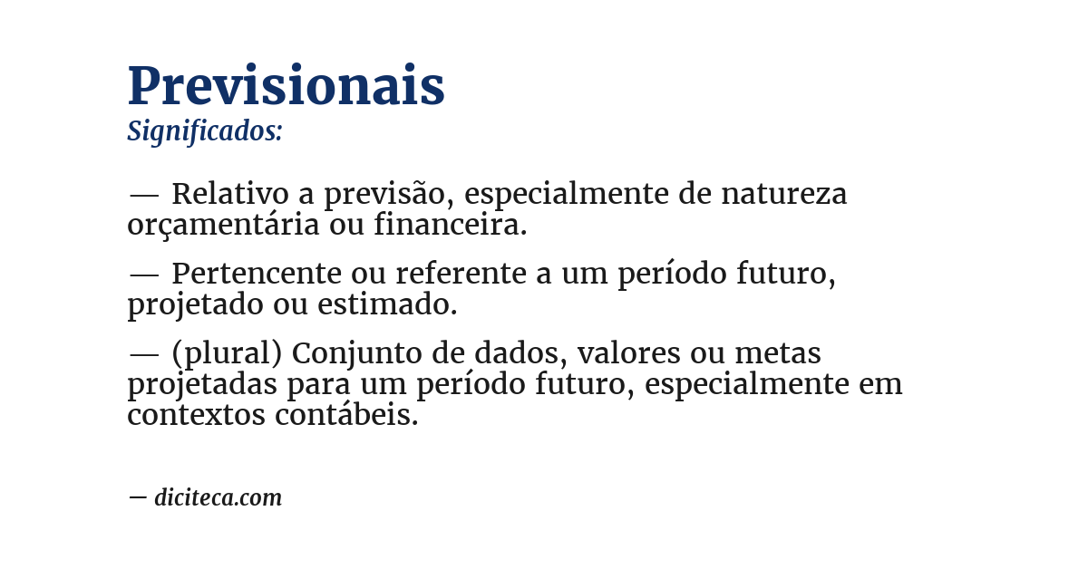 Significado de previsionais
