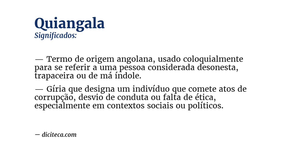 Significado de quiangala