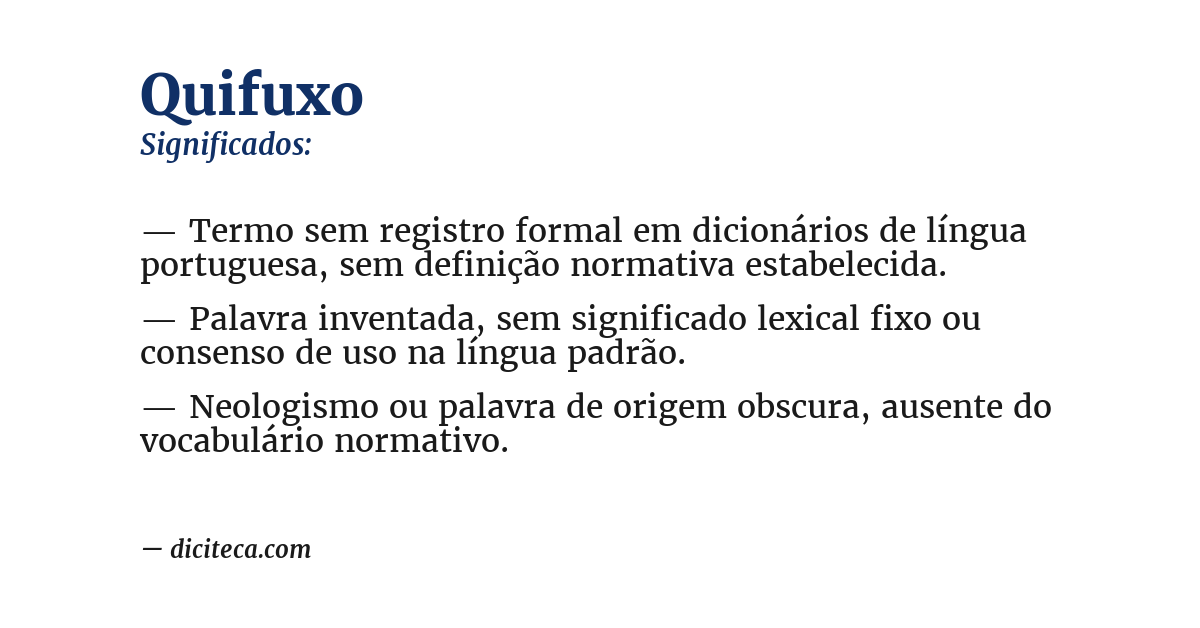 Significado de quifuxo